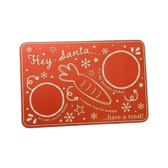 Hey Santa Christmas Tray 13x9 Red Holiday Cookie Charcuterie Board Reindeer Deco - Picture 4 of 6